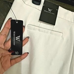 White flare dress pants